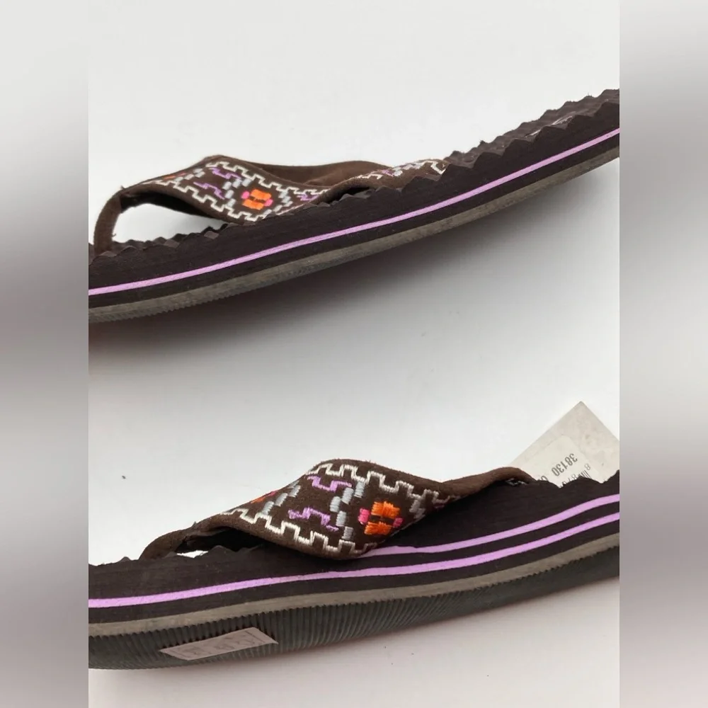 Skechers Flip Flops Women’s Sandals Slip On Chocolate Size 11 Woven Strap NEW - Picture 6 of 8